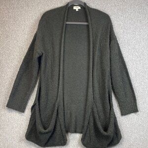 Umgee slouchy cardigan S green bumpy popcorn knit chunky long cozy oversized
